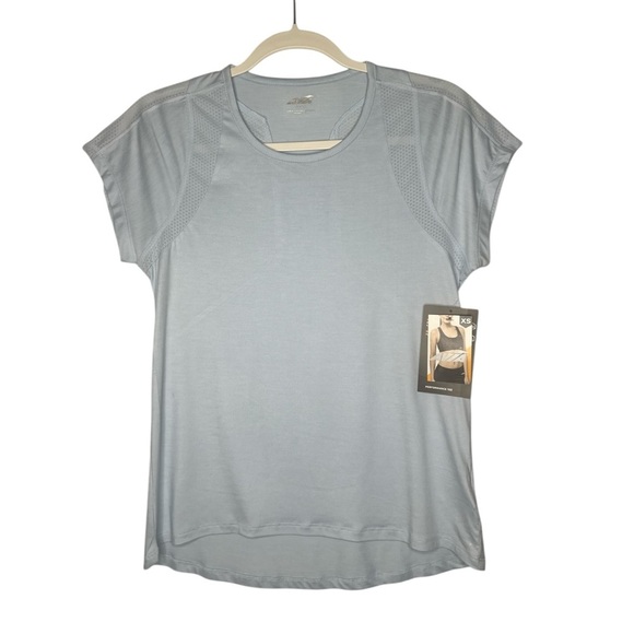 Avia Womens Size XS Top Short Sleeve high low baby Blue Performance Tee Active - Picture 3 of 11